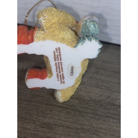 1992 Enesco Cherished Teddies Bear W/ Red Stocking Cap - Picture 7 of 7